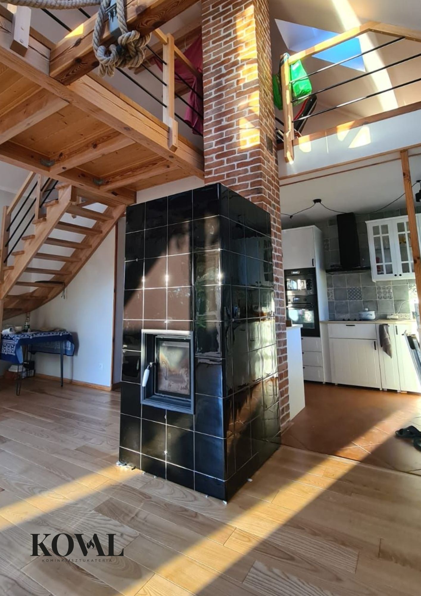 Piec kaflowy czarny Koval Kominki