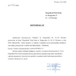 Referencje ze Spółdzielni Mieszkaniowej "Polanka" we Wrocławiu_prace wykonane w 2019r.