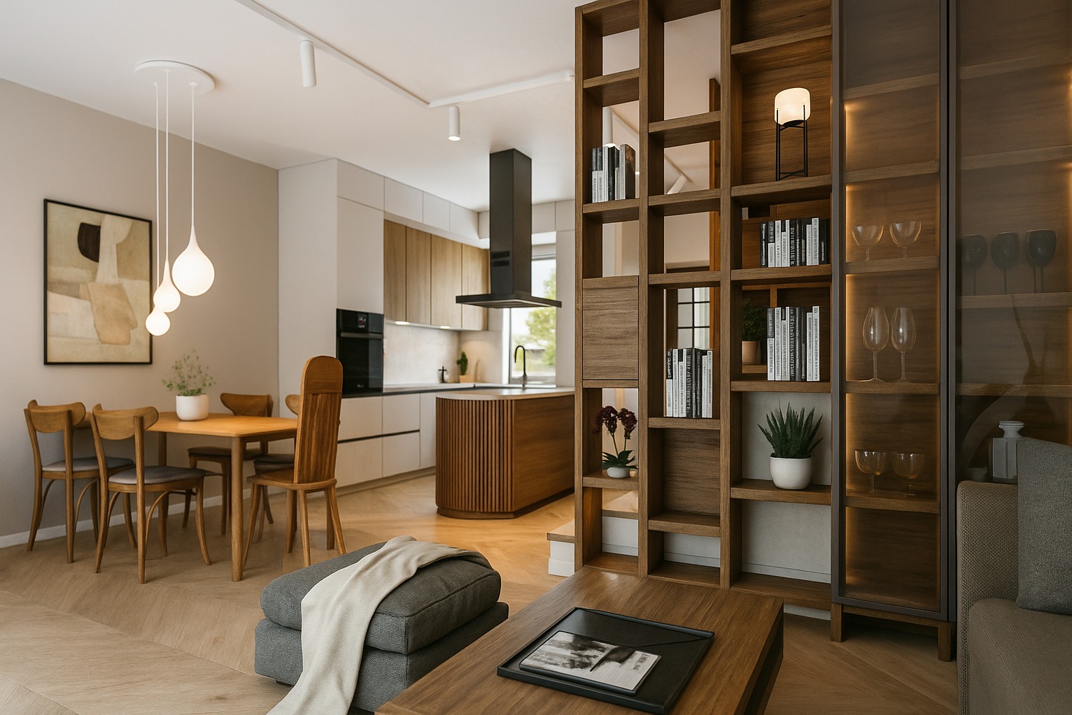 Projekt kuchni z salonem w Mrozowie