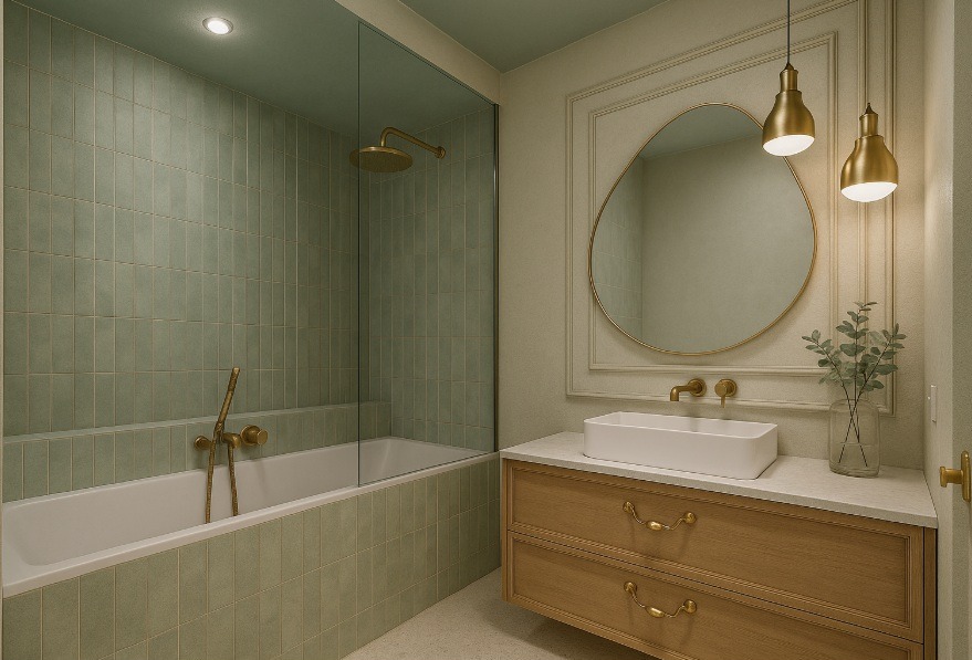 Piękny projekt łazienki z klasyczną nutą. Projekt łazienki we Wrocławiu