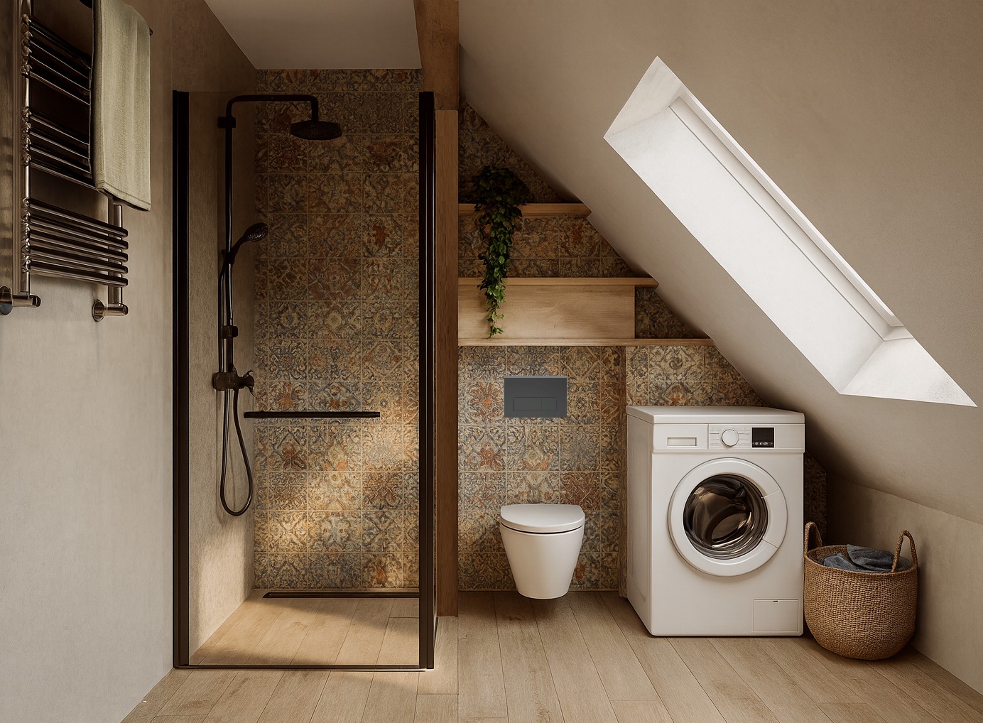 Projekt łazienki na poddaszu. Projekt łazienki we Wrocławiu