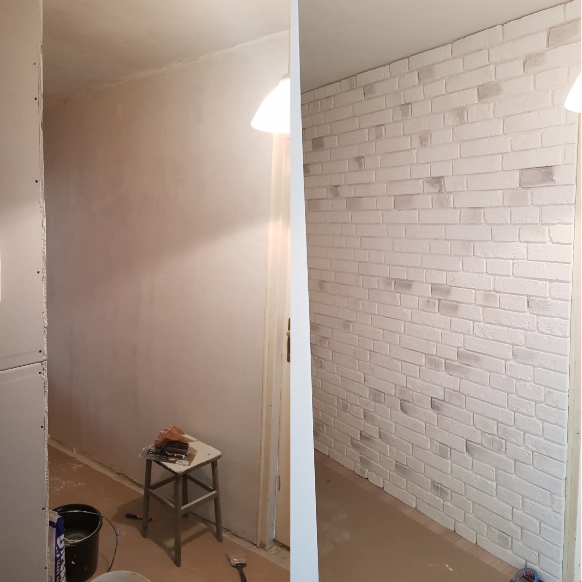 Ciekawe wykończenie ścian. Cegła w modzie ;)