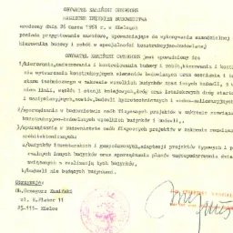 Skan dokumentu uprawnień budowlanych inżyniera Grzegorza Kamińskiego z 1961 roku, upoważniający do kierowania budową i robót w specjalności konstrukcyjno-budowlanej, zawierający pieczęcie i podpis.