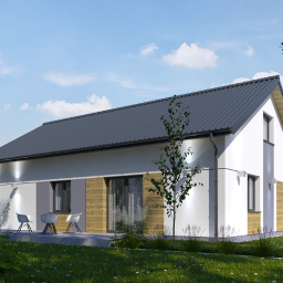 Projekt elewacji domu jednorodzinnego i ogrodzenia - Zacharzew