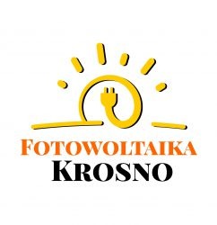 Logo firmy z Krosna specjalizującej się w instalacjach odnawialnych źródeł energii, stylizowane na słońce z wtyczką.