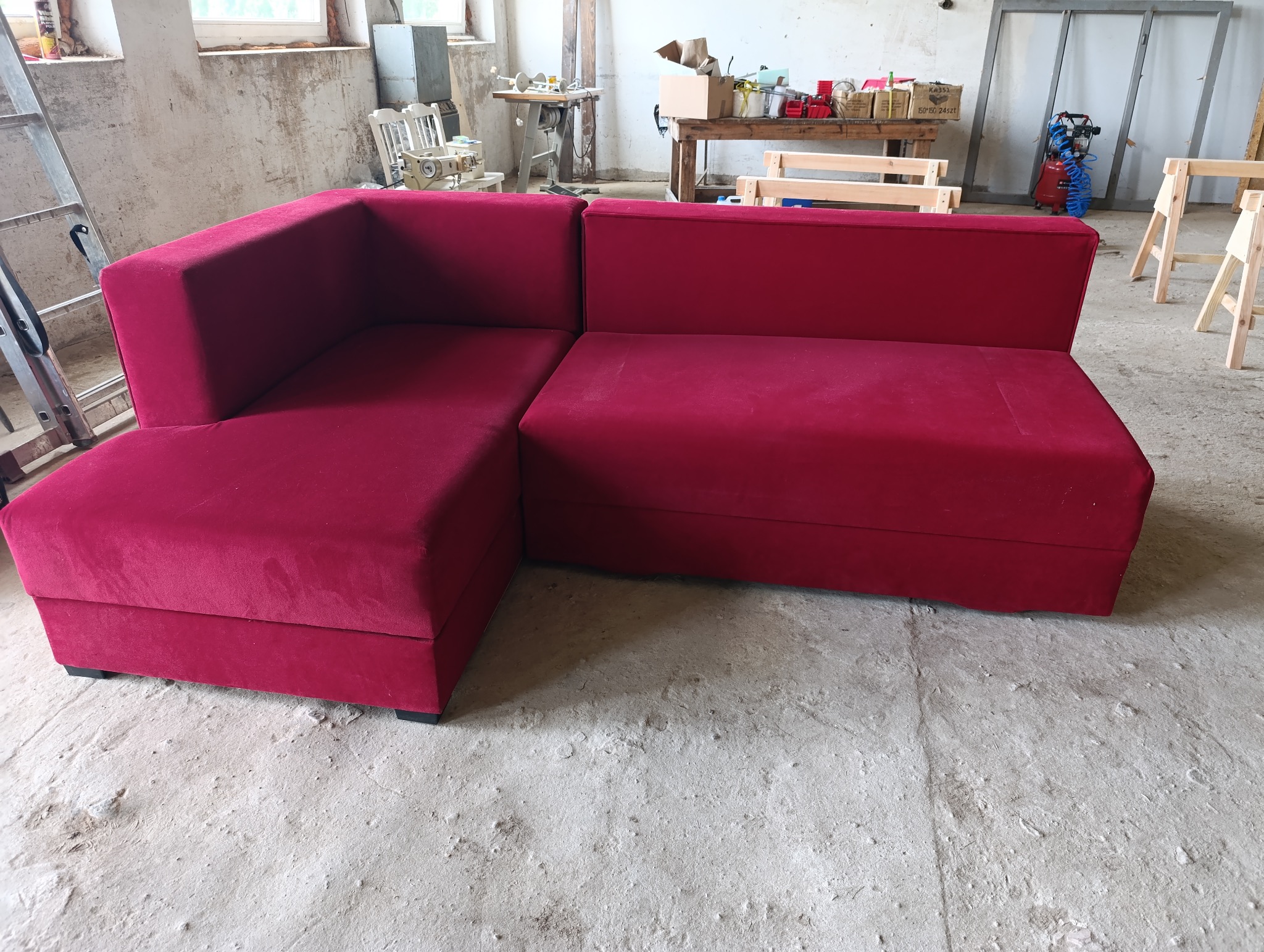 Przed wymianą pianki oraz tkaniny