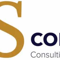 Logo firmy SAS Concierge oferującej usługi doradcze i prawne. Litery SAS w kolorze złotym, słowo Concierge w kolorze granatowym, a pod spodem napis Consulting and legal services.