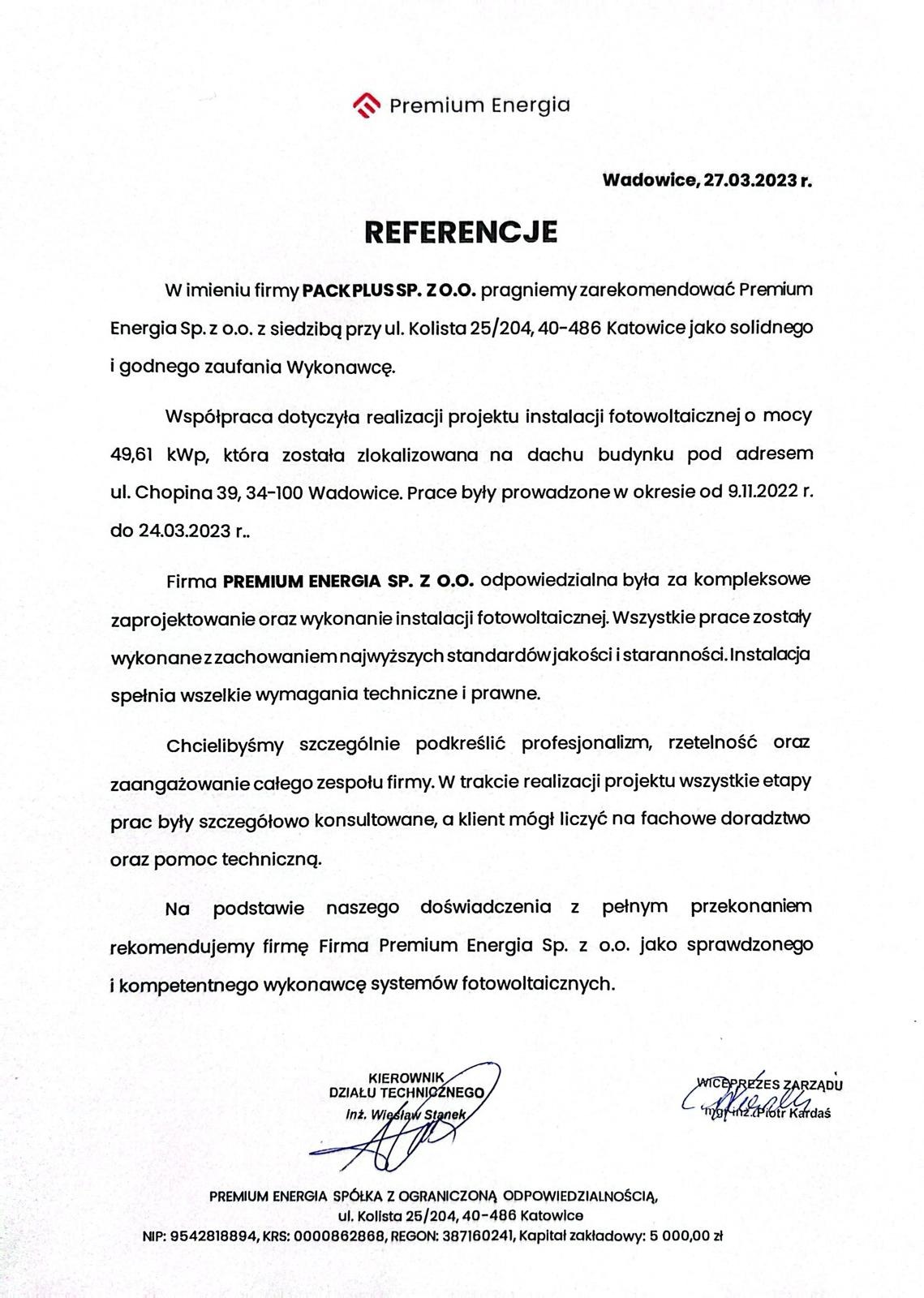 Referencje - Packplus