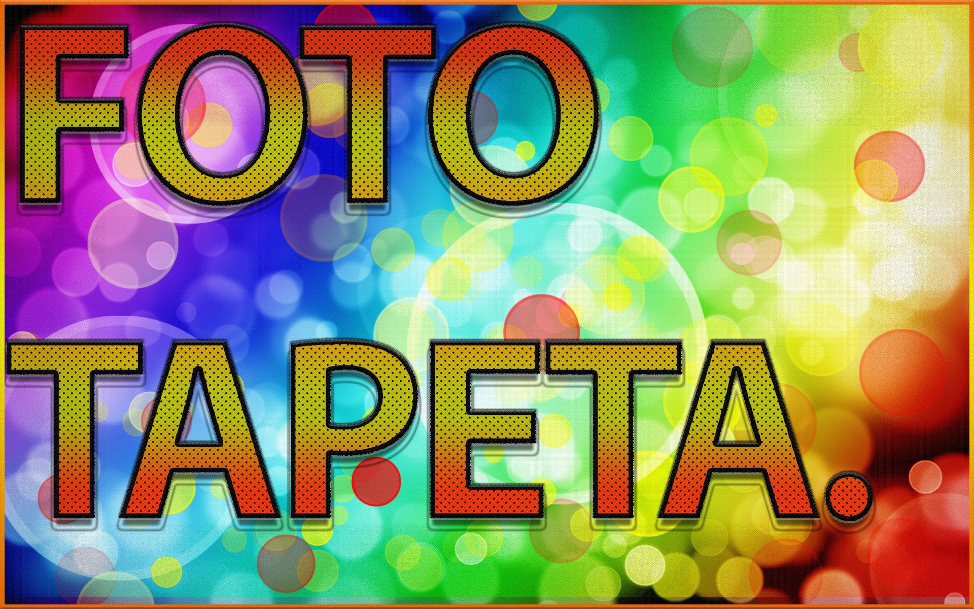 Grafika z napisem 'FOTO TAPETA' na tle z kolorowych okręgów, w stylu retro z efektem tekstury.