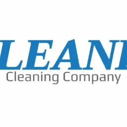 Logo firmy sprzątającej ICLEANEX z niebieskim napisem i graficzną ikoną wiadra z wodą i mopem w kolorze bordowym.