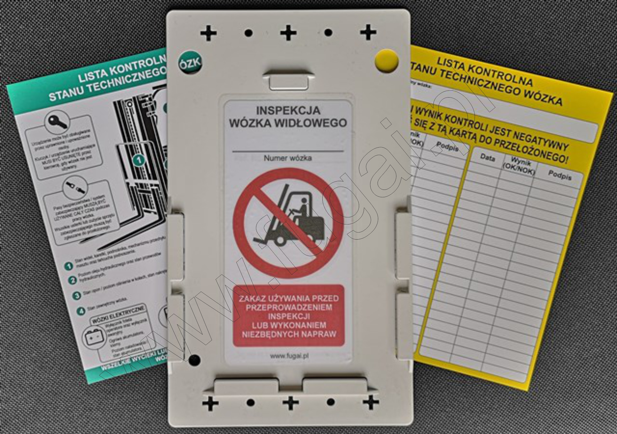 Etykieta inspekcji wózka widłowego