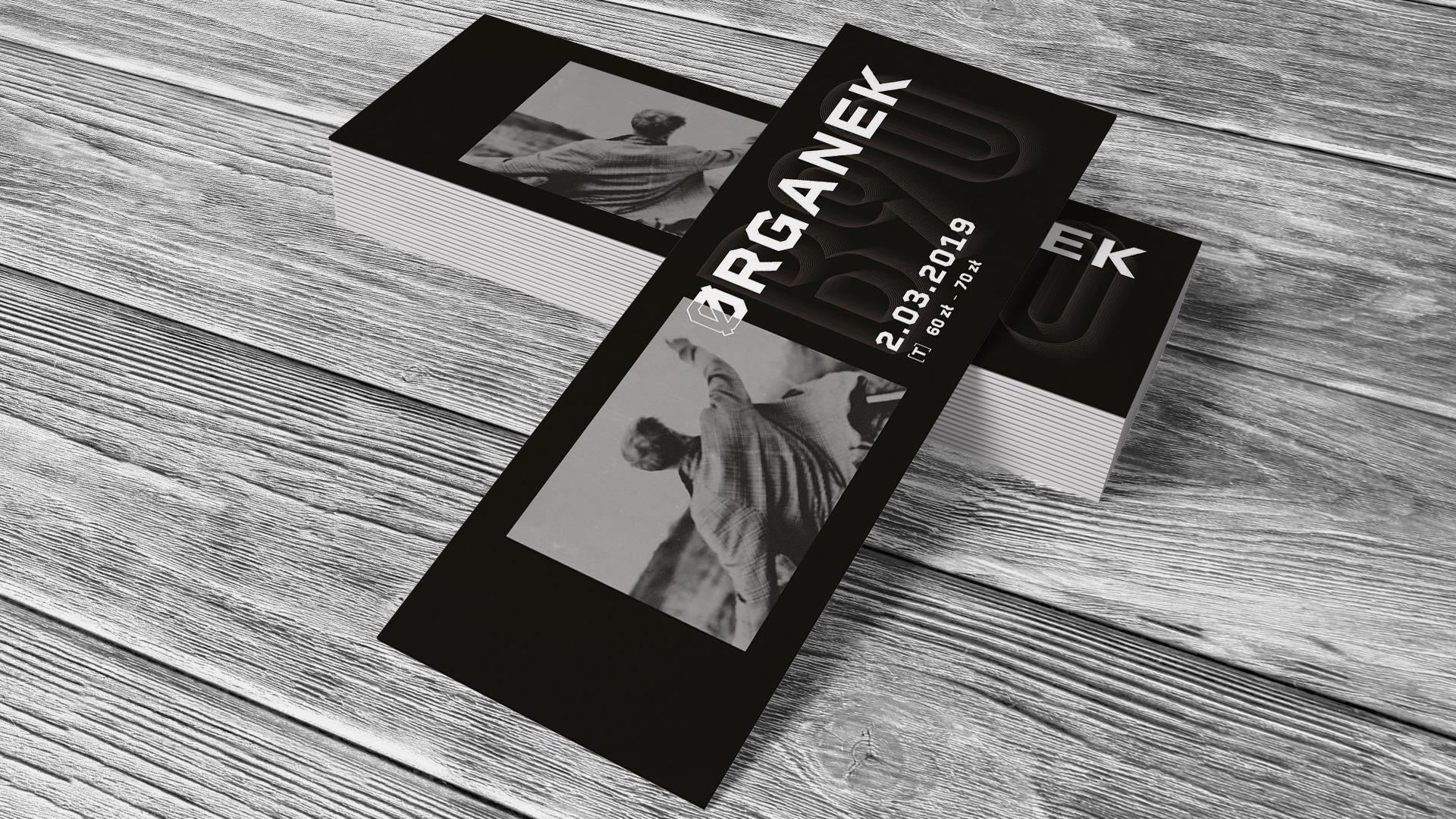 Projekt biletu na koncert Organka w B90