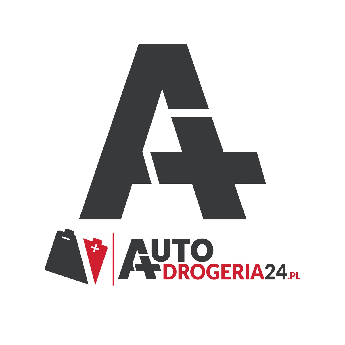 Logo firmy Auto Drogeria 24.pl z motywem akumulatora i stylizowaną literą A.