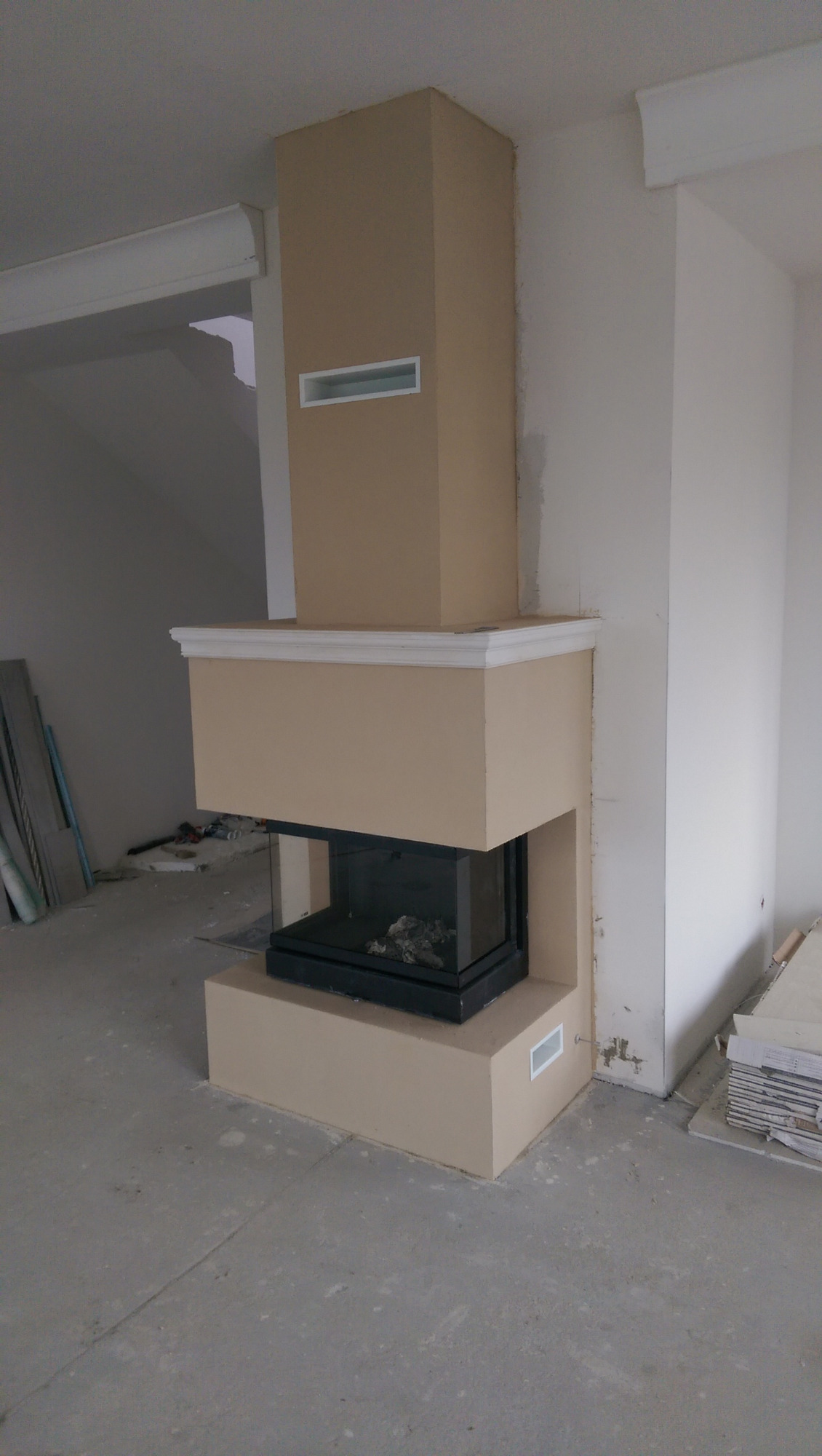 kominek 3-szybowy wykonany z płyt Varmsena 1