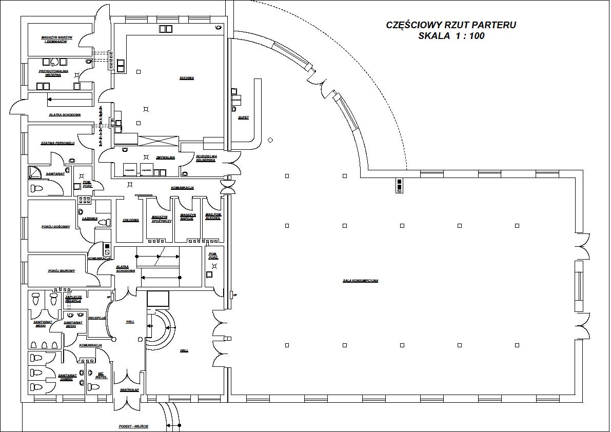 projekt budowalny Domu Weselnego z pokojami