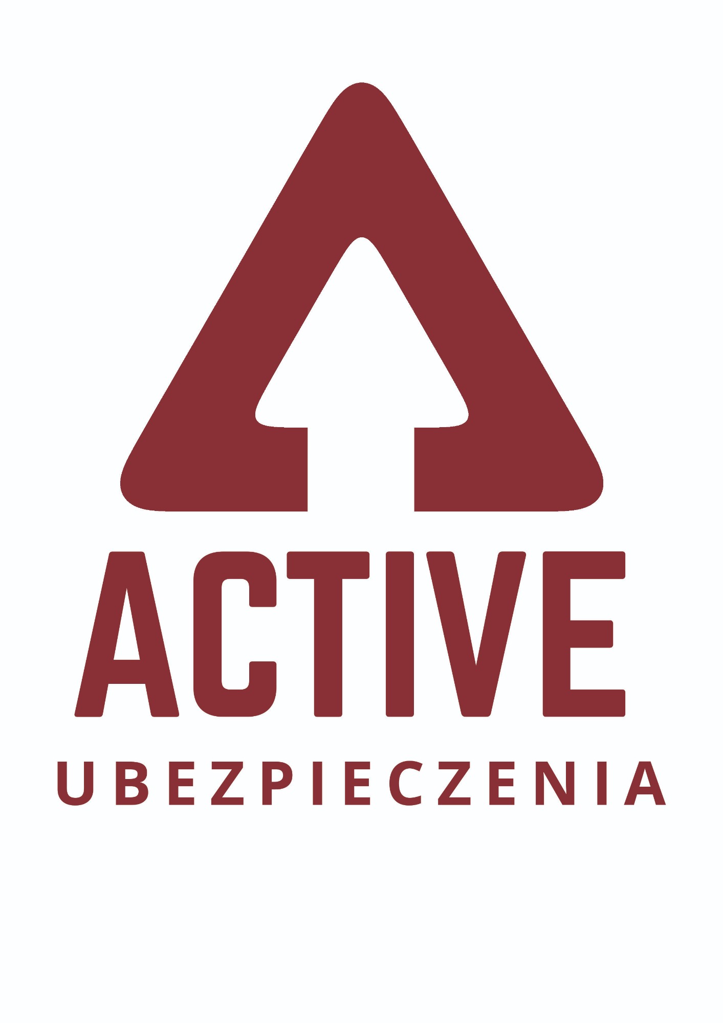 Logo firmy ubezpieczeniowej: czerwony trójkąt z białą strzałką skierowaną ku górze, napis ACTIVE UBEZPIECZENIA.