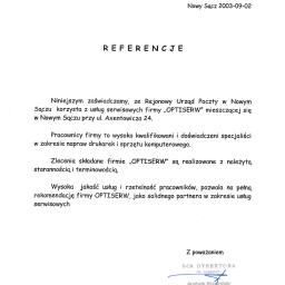 Referencje - Poczta Polska