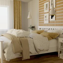 Projekt sypialni w stylu skandynawskim w małym domku na wsi pod Zieloną Górą
