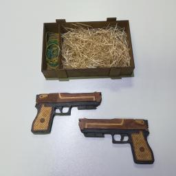 Drewniane pistolety na gumki