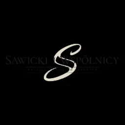 Eleganckie logo kancelarii prawnej Sawicki i Wspólnicy, z stylizowaną literą S na czarnym tle.