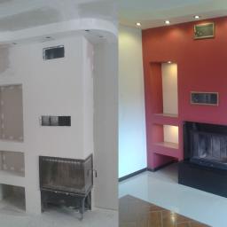 Tomasz Bednarczyk - Kominek narożny , w trakcie prac i po ich zakończeniu