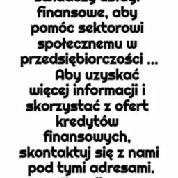 Tekst informujący o ofercie kredytów finansowych od Microfinance Group, z podanym adresem e-mail: delabrosse.celine50@gmail.com.