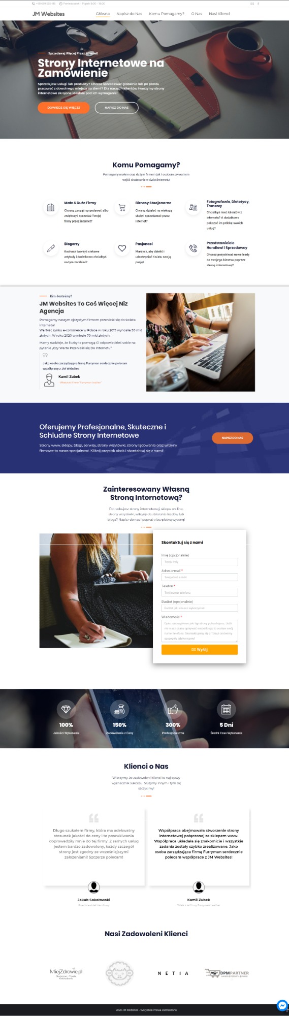 Strona z naszym portfolio