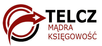 Logo firmy Telcz. Czerwony symbol strzałki w okręgu, obok czarny napis TELCZ oraz czerwony napis MĄDRA KSIĘGOWOŚĆ na białym tle.