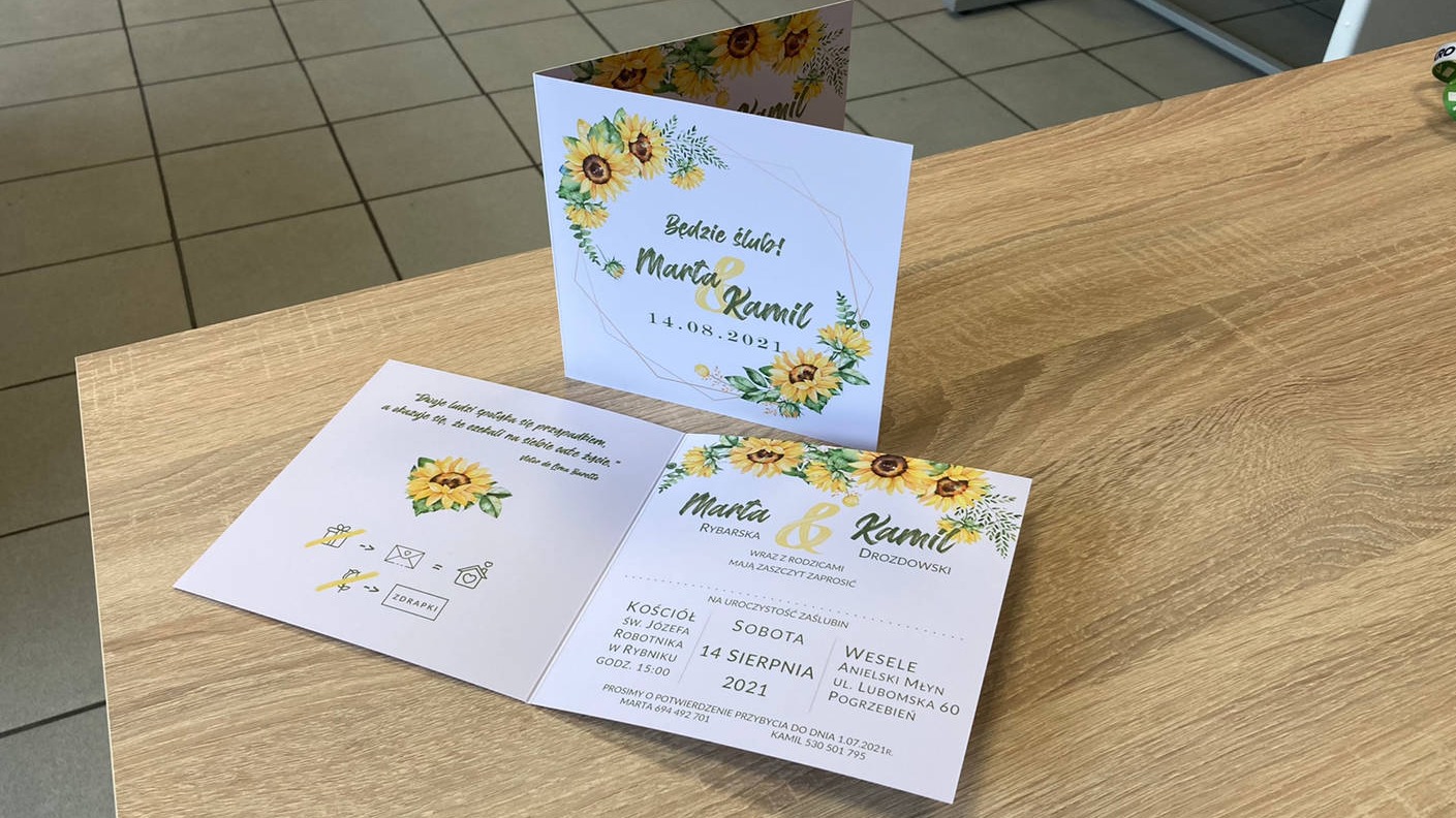 Zaproszenia (projekt + druk)