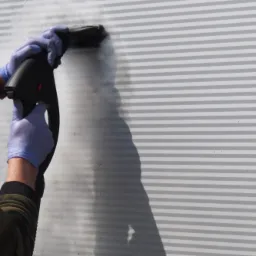 Czyszczenie bramy garażowej metodą parową.