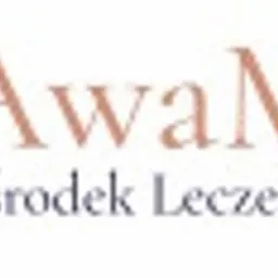 Logo Ośrodka Leczenia Uzależnień AwaMedic z symbolem kompasu w kolorach beżu i czerwieni.