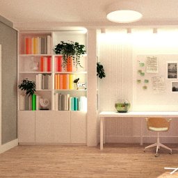 Architekt Brygida Sapkowska - Projekt Pokoju młodej Artystki. Jasna, czysta i inspirująca strefa pracy