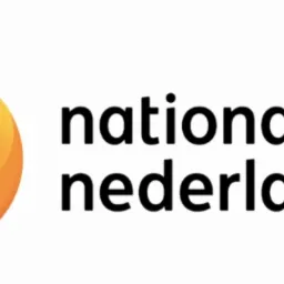 Logo Nationale Nederlanden: pomarańczowy okrąg z białym stylizowanym symbolem 'N' oraz czarny napis 'nationale nederlanden' obok.