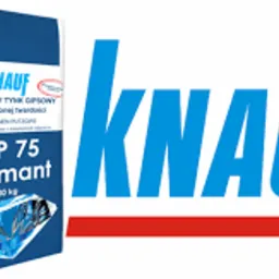 Worek z maszynowym tynkiem gipsowym Knauf MP 75 Diamant, 30 kg, z wyraźnym logo producenta i informacją o zwiększonej twardości.