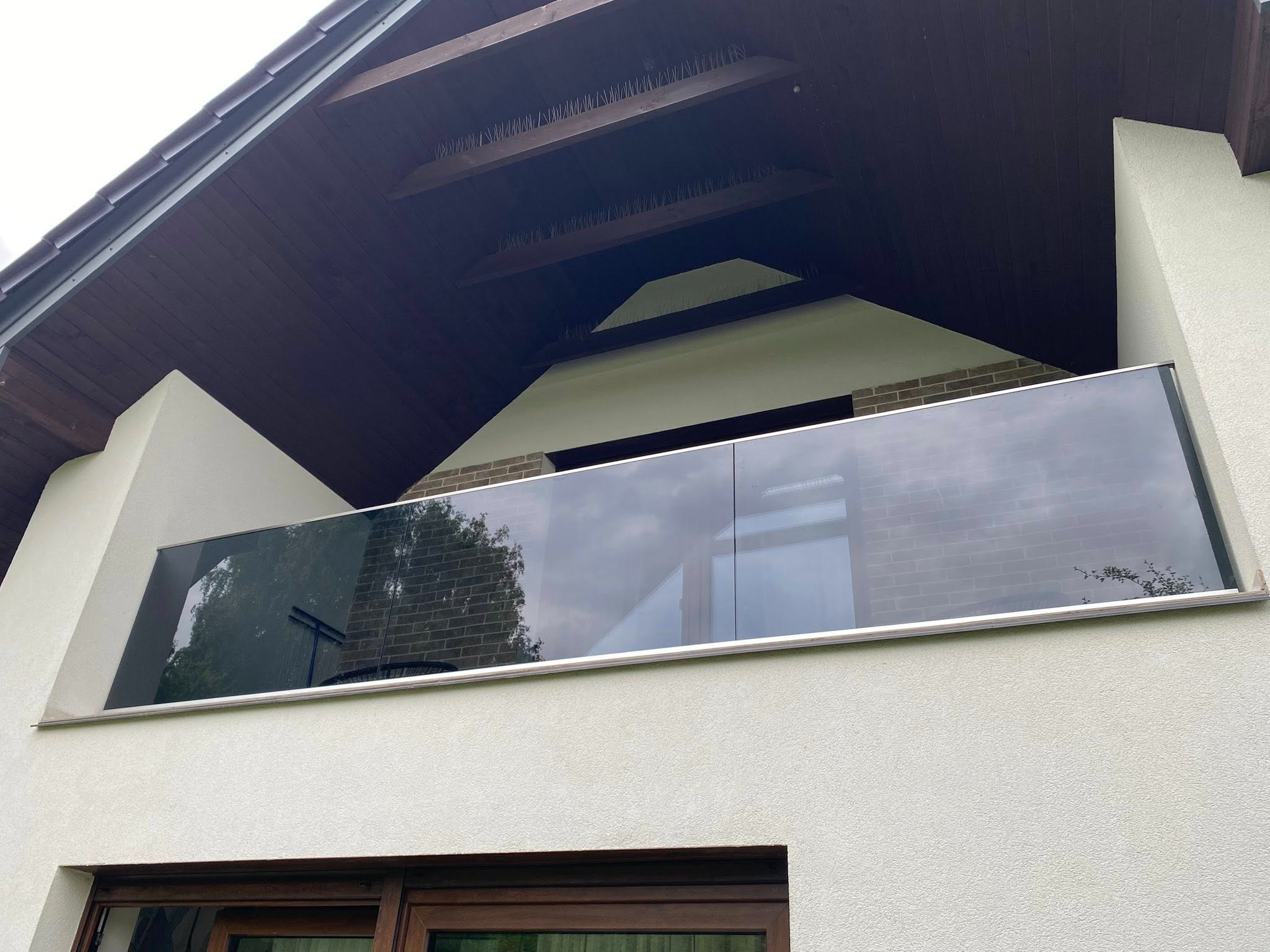 balustrada grafit w profilu aluminiowym