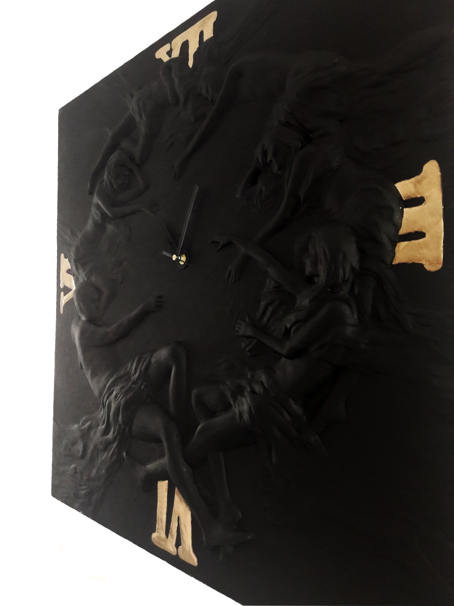 tehnika wlasna płaskorzeźba masa papierowa 'Złote odliczanie' 65/65