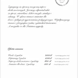 Cennik wesel i innych imprez okolicznościowych