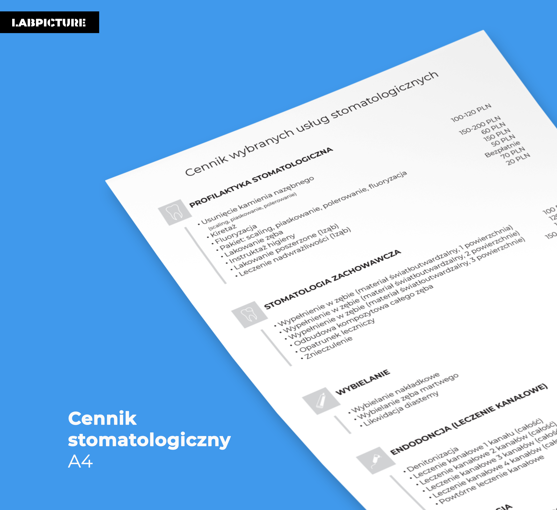 Cennik usług Stomatologicznych