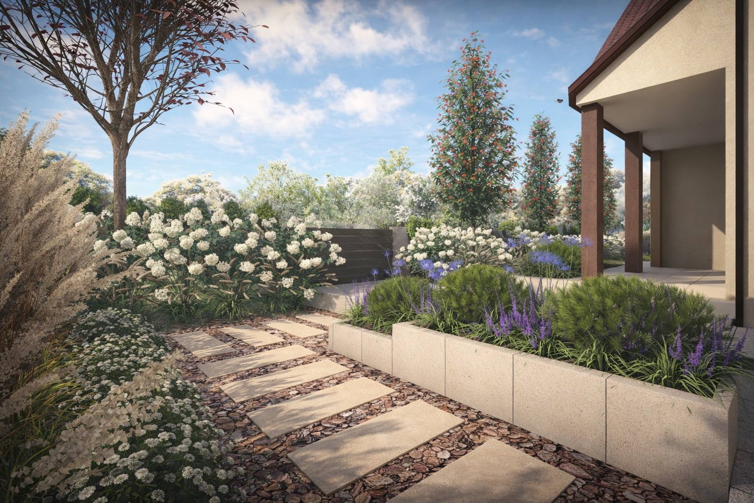 Wizualizacja - rearanżacja istniejącego ogrodu