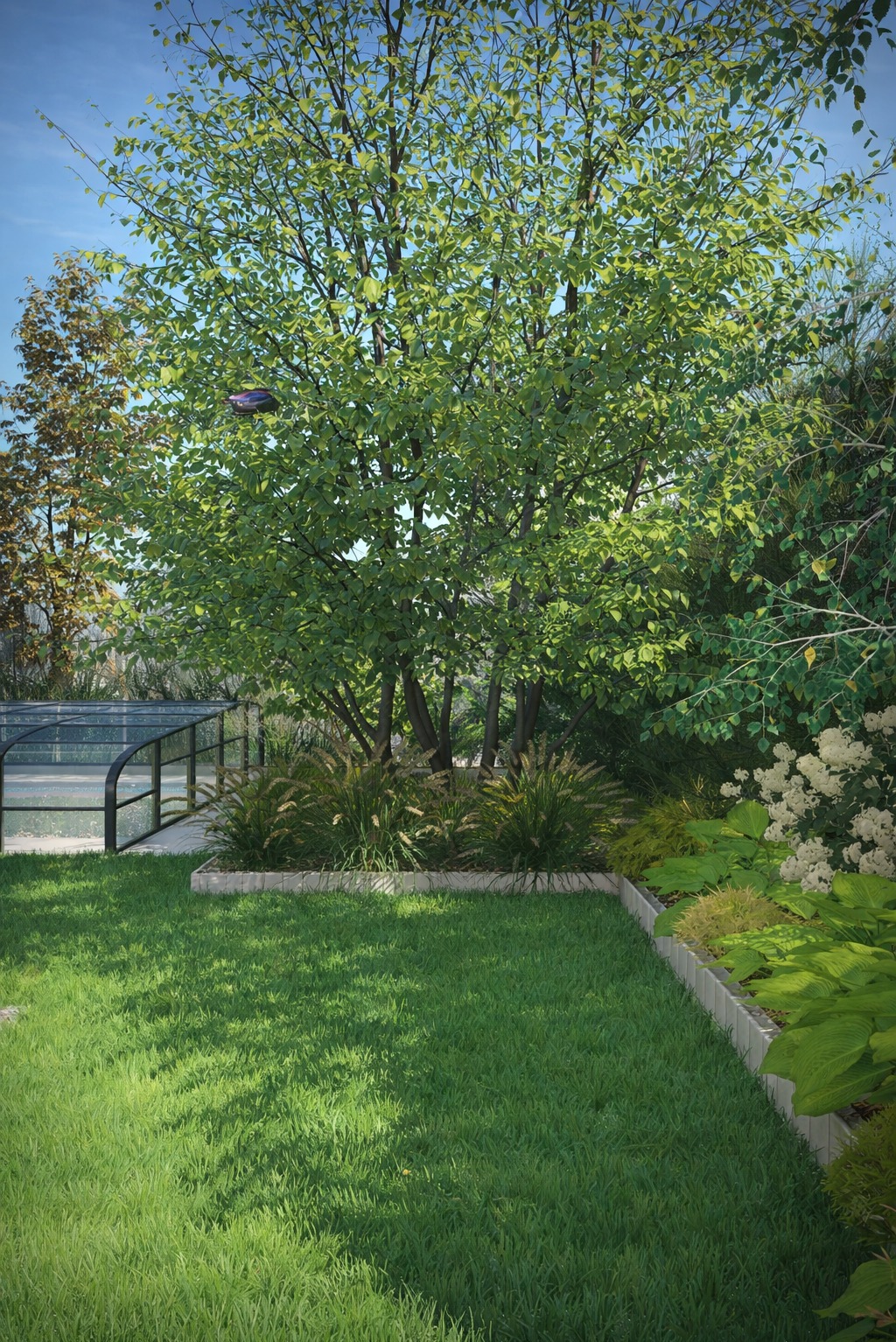 Wizualizacja - ogród przy domu szeregowym