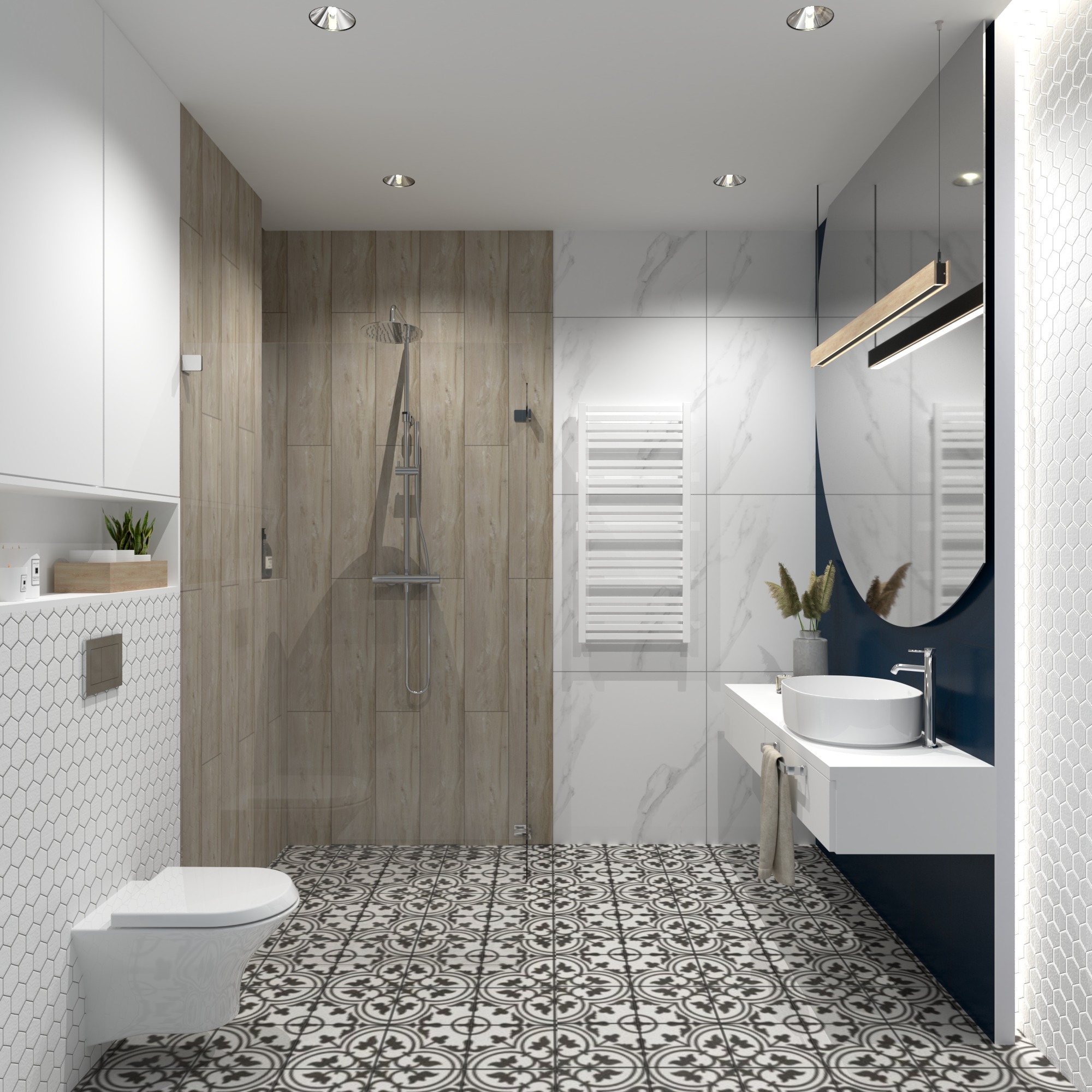 Projekt łazienki - dom jednorodzinny 01