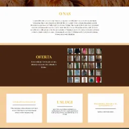 Strona internetowa firmy futrzarskiej LuxusowyBóbr z nagłówkiem prezentującym logo i nazwę firmy na tle zdjęcia futra, sekcjami 'O nas', 'Oferta', 'Gwarancja Elegancji', 'Usługi', 'Przeróbki...