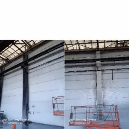 Mycie po pożarowej sadzy na hali przemysłowej