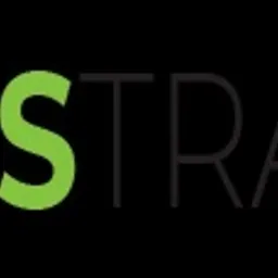 Logo firmy BusTransfer z abstrakcyjnym symbolem graficznym po lewej i nazwą firmy zapisaną zielono-szarymi literami po prawej stronie.