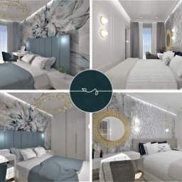 Niewielka sypialnia z pięknymi tapetami