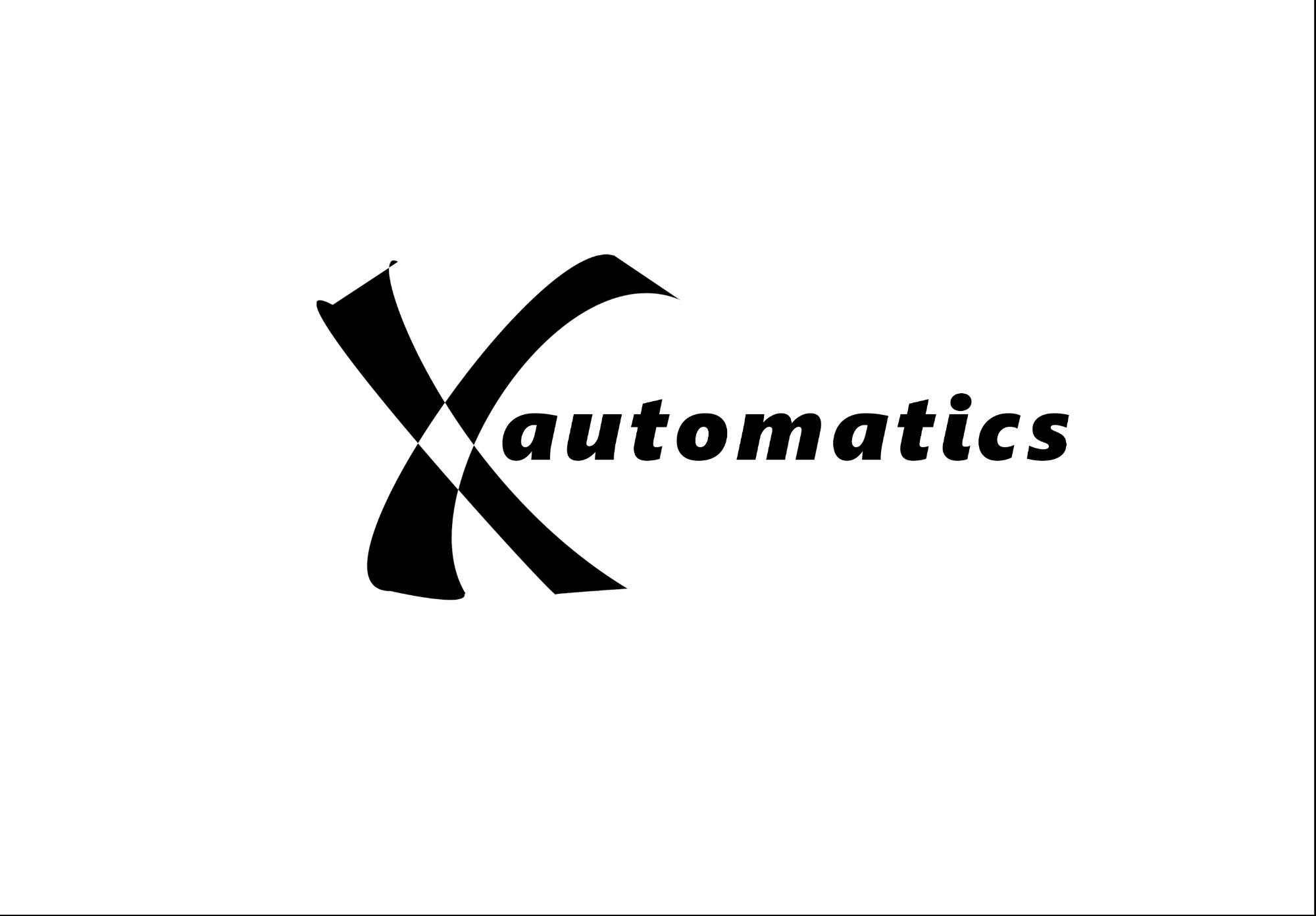 Logo firmy Xautomatics z dużą literą X w czarno-białą szachownicę i nazwą firmy po prawej stronie na białym tle.