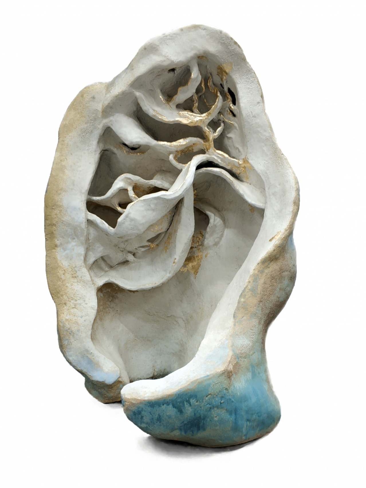 Rzeźba ceramiczna, 55x60x80, glina szamotowa, szkliwo, szlag-metal