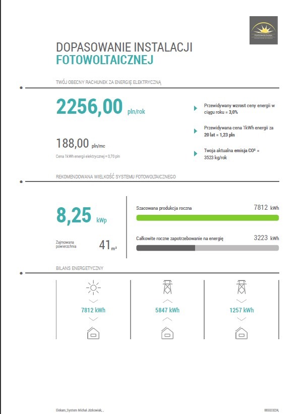 Częśc kalkulacji Siemyśl