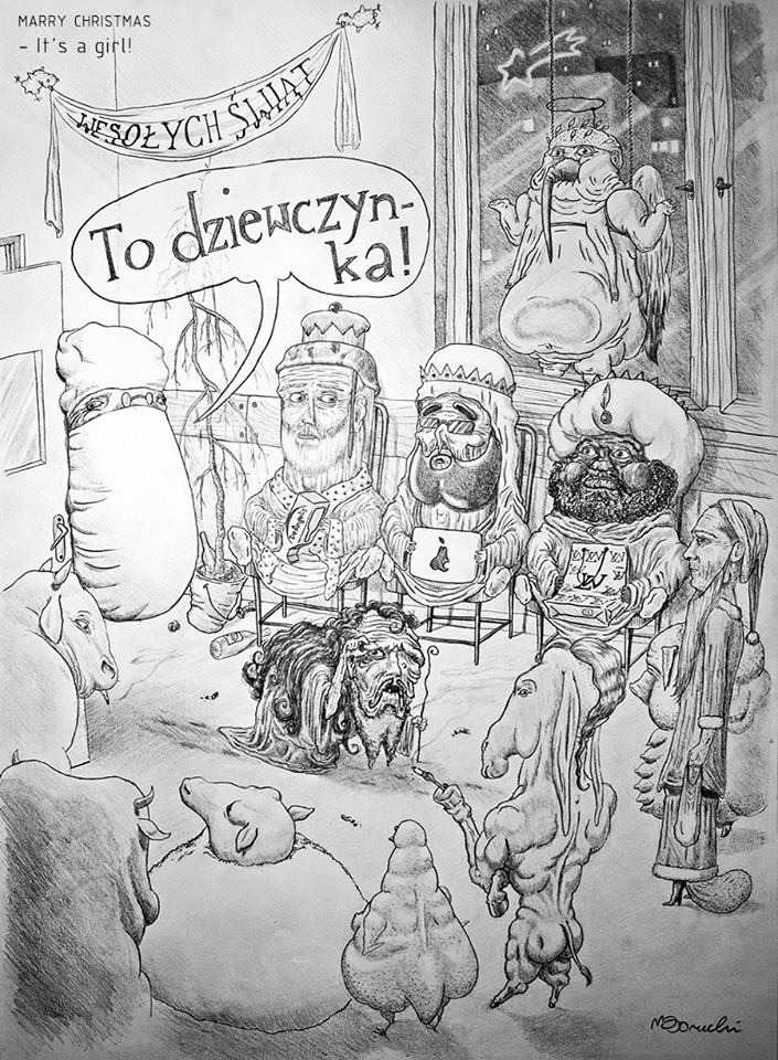 'Szopka', Rysunek ołówkowy, A3