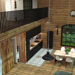 Wnętrze domu jednorodzinnego Inwestor prywatny: Nowa Wieś / Projekt wykonawczy + Wizualizacje 3D / Wariant 2 / Powierzchnia użytkowa: 64,00 m²